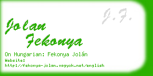 jolan fekonya business card